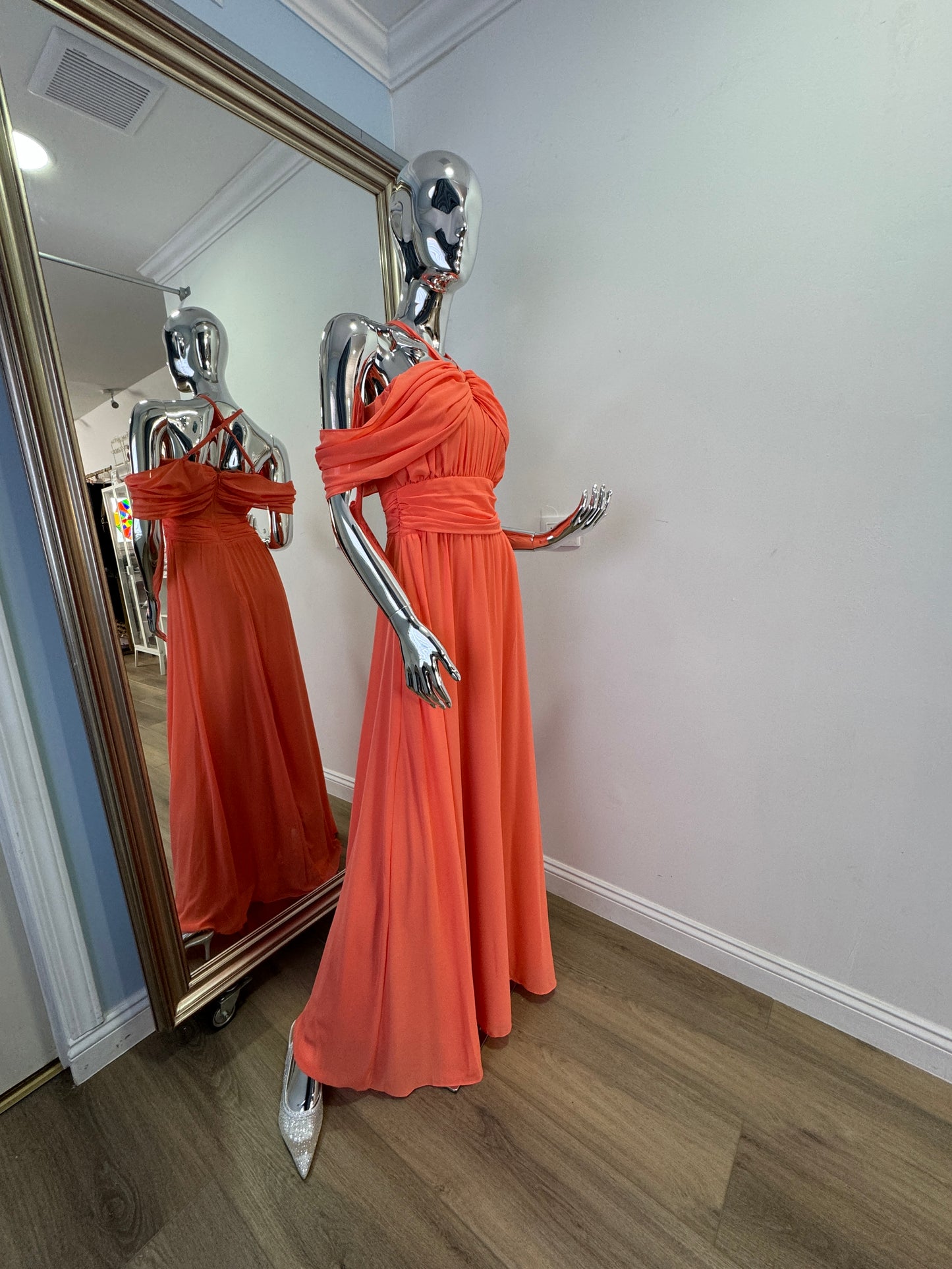 Goddess model long dress