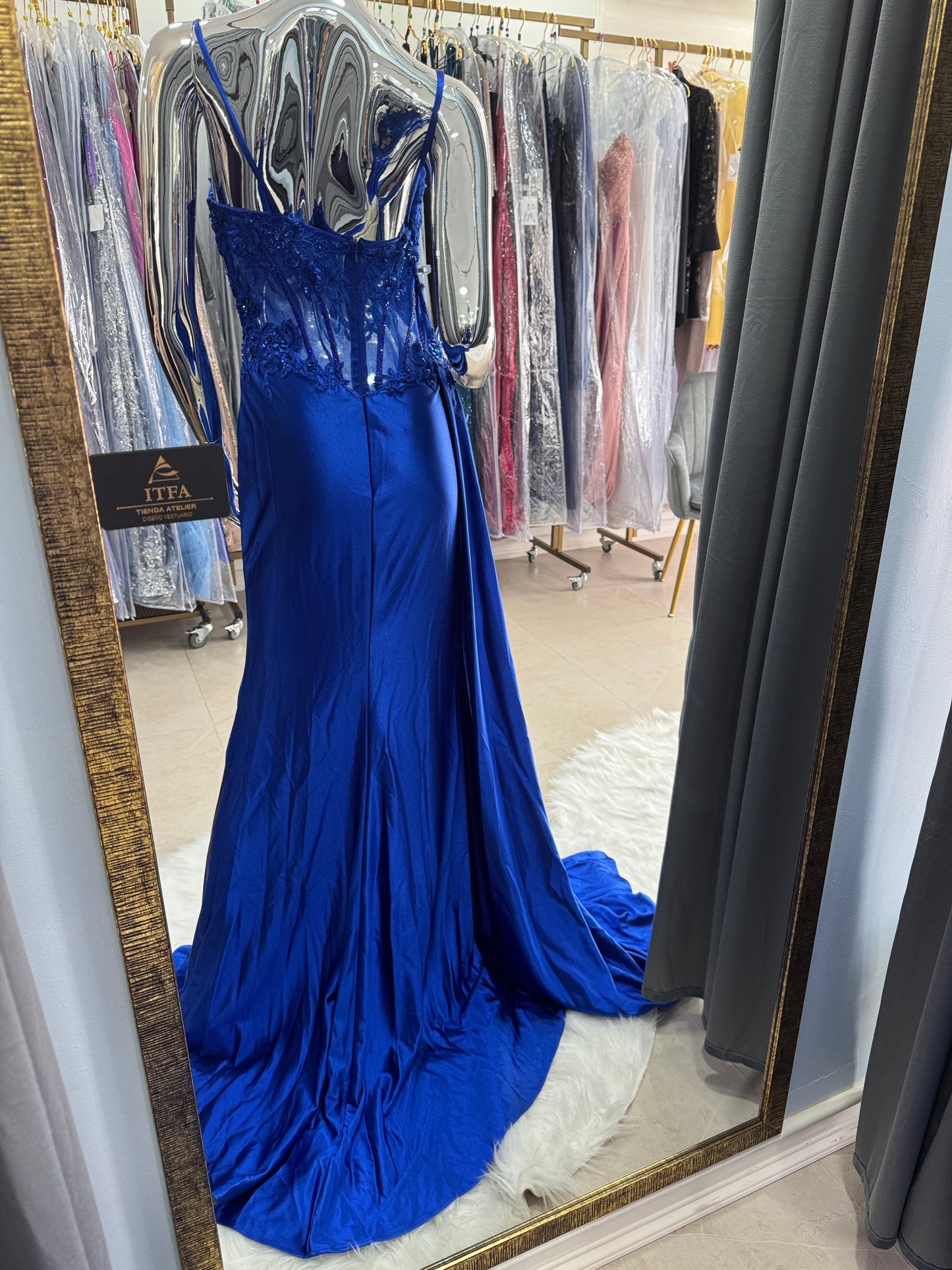 Vestido Azul Rey con Corset