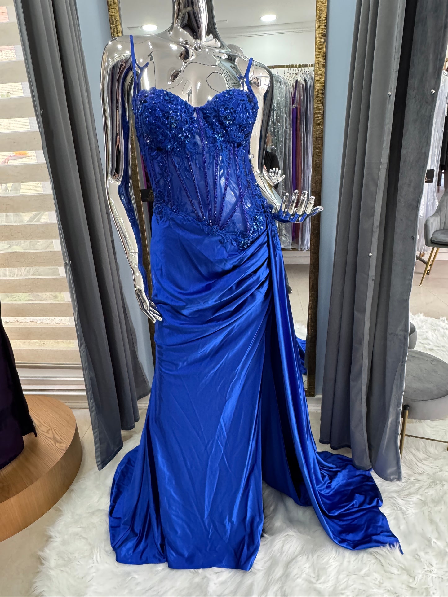 Vestido Azul Rey con Corset