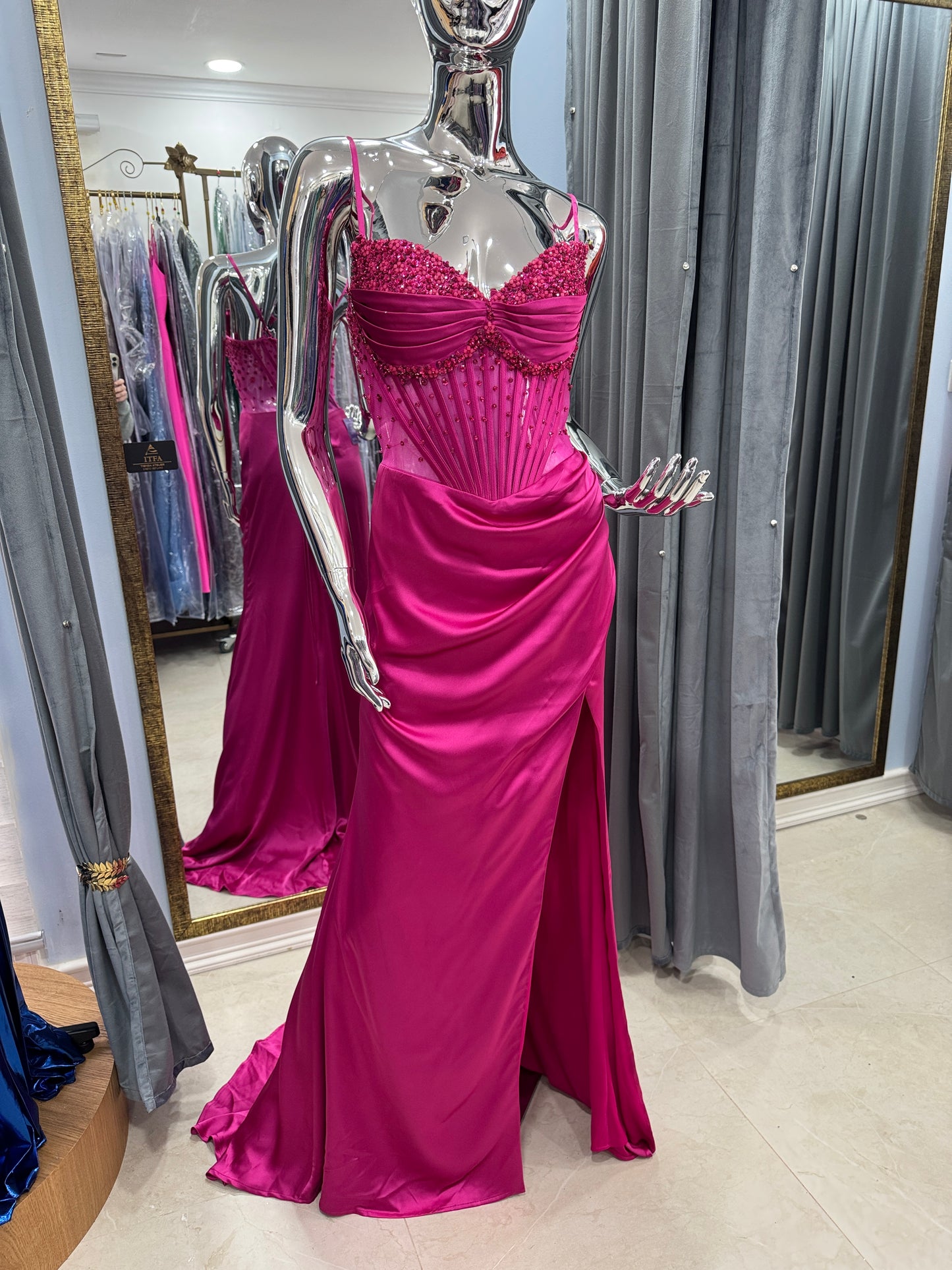 Vestido fiesta fucsia