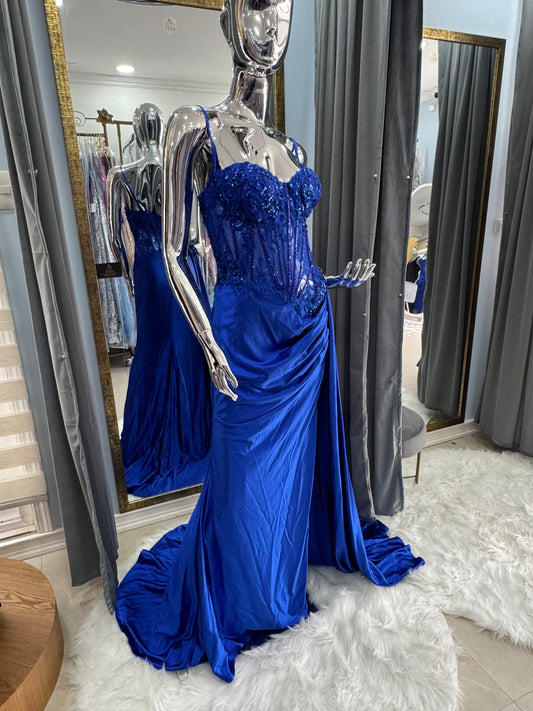 Vestido Azul Rey con Corset
