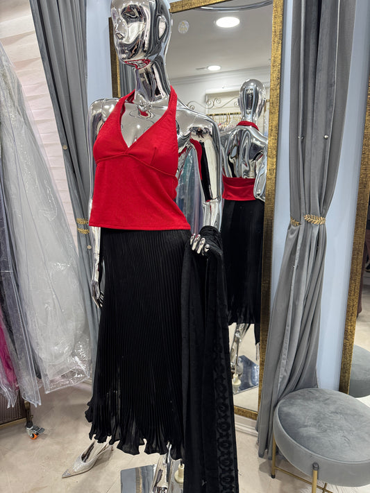 Top Peto Halter Rojo Elasticado
