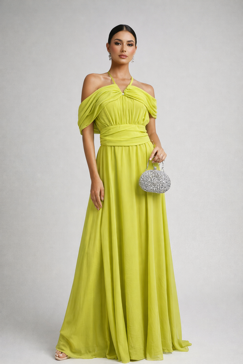 Vestido largo formal, gala, cóctel, fiesta modelo Diosa