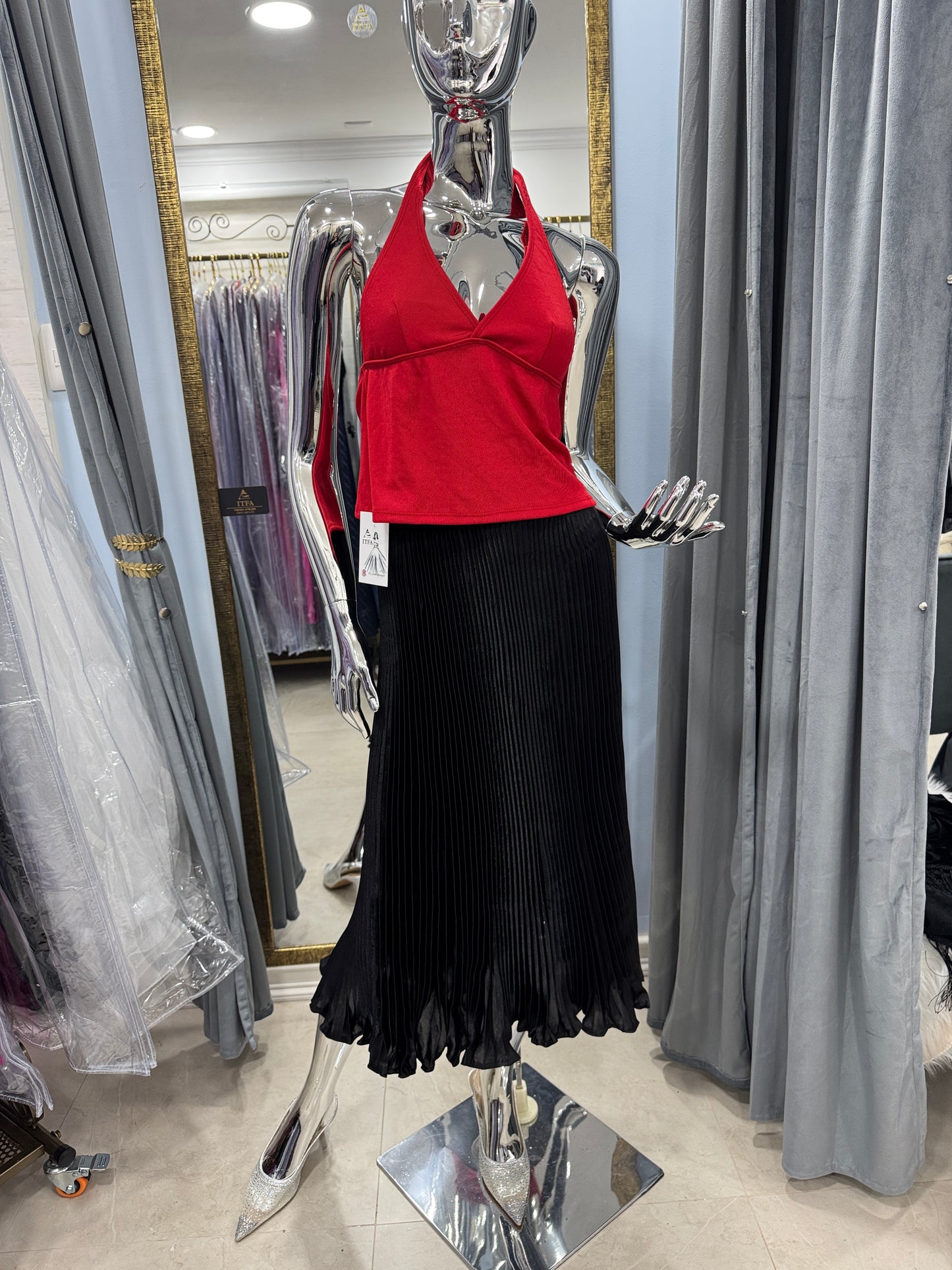 Top Peto Halter Rojo Elasticado