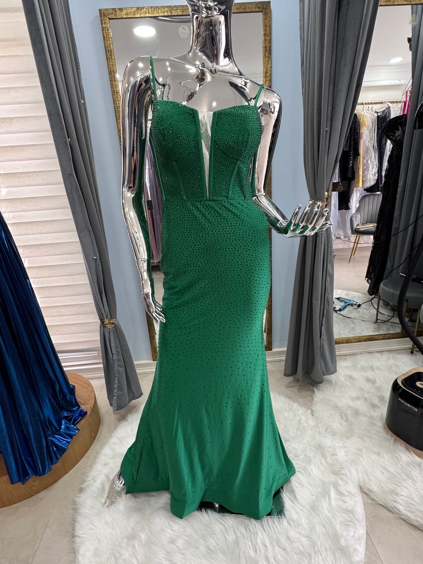 Vestido cristales corset