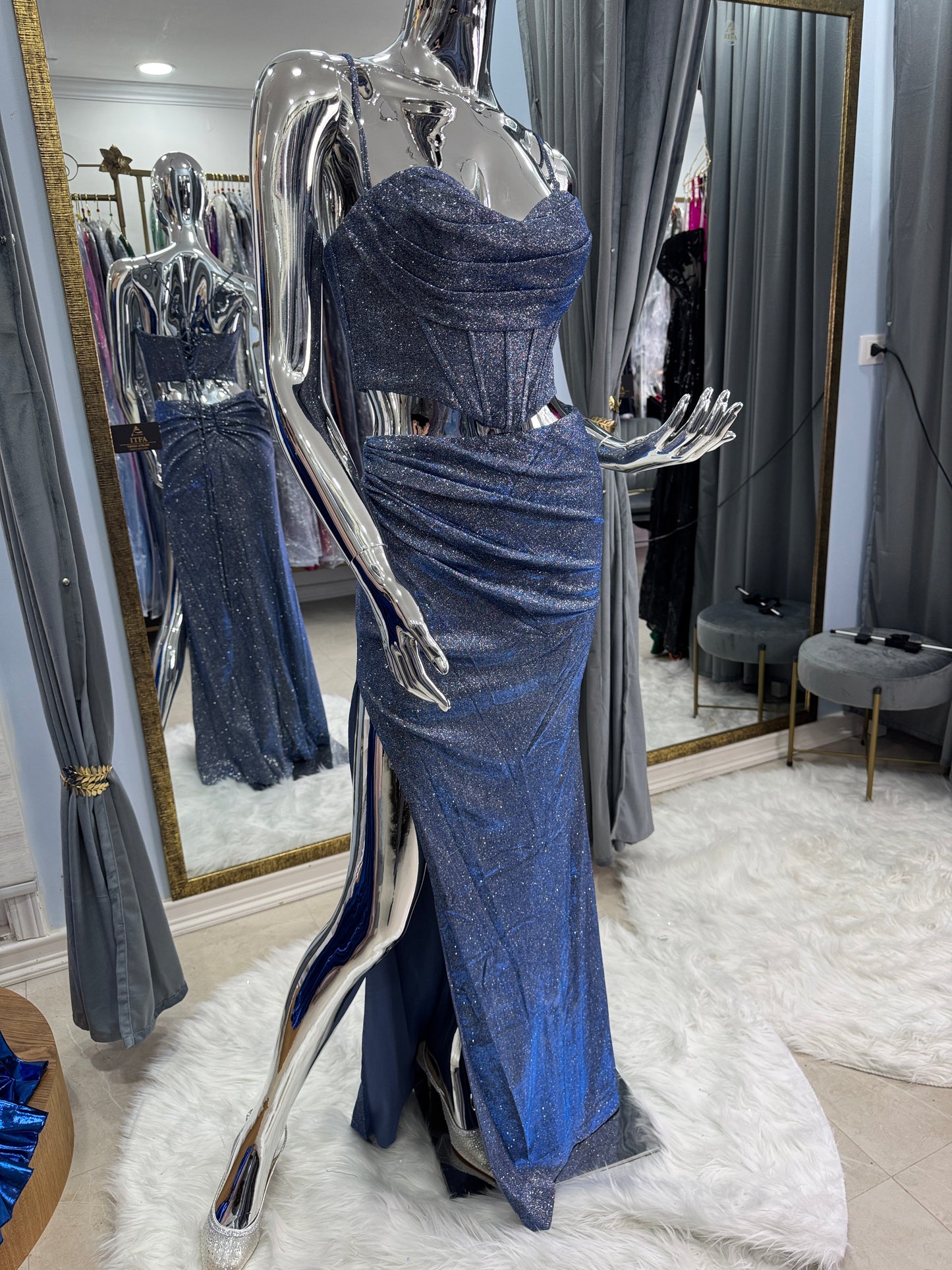 2 piezas corset y falda Reflejo del Mar