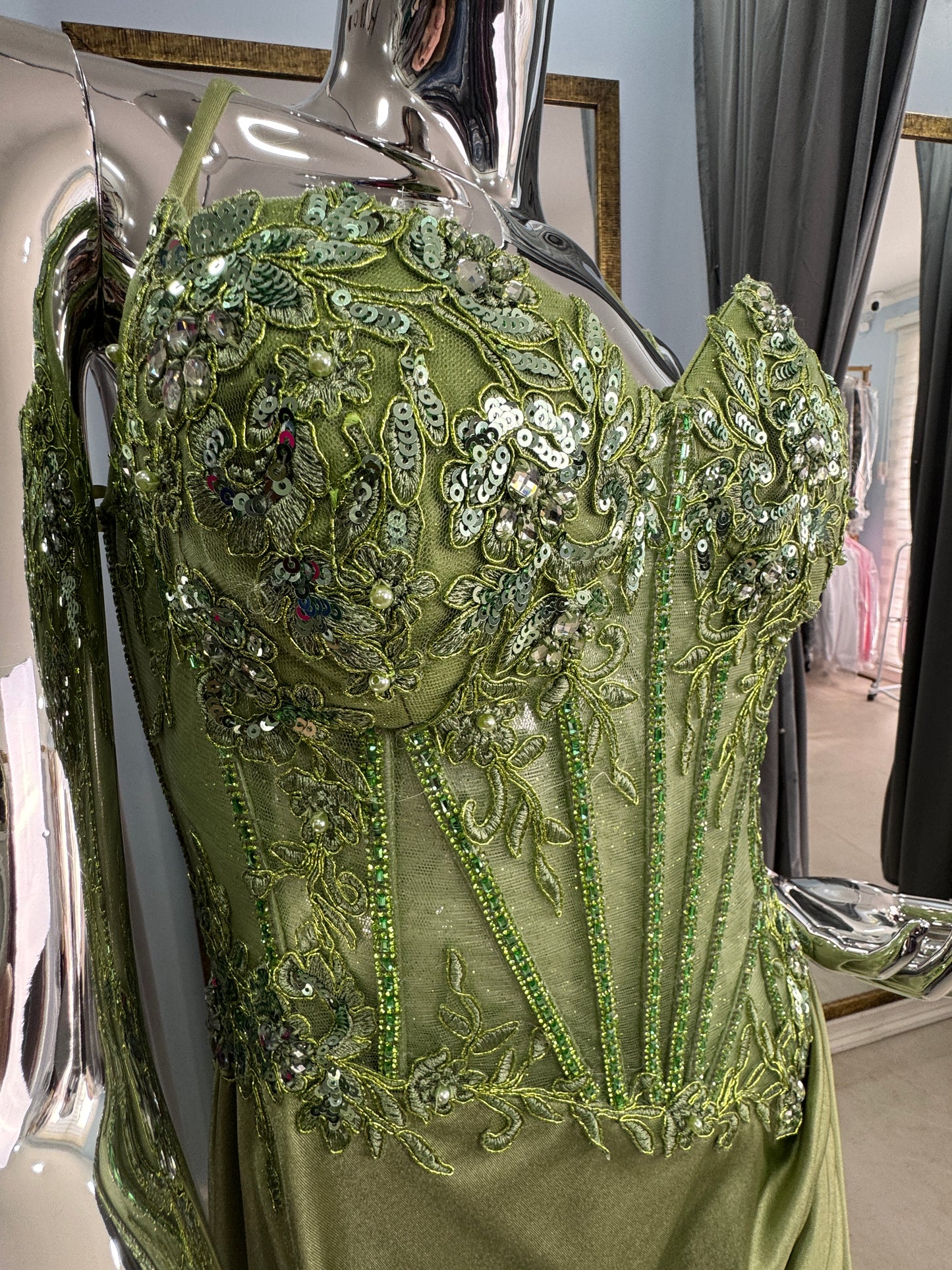 Vestido Corset verde Olivo