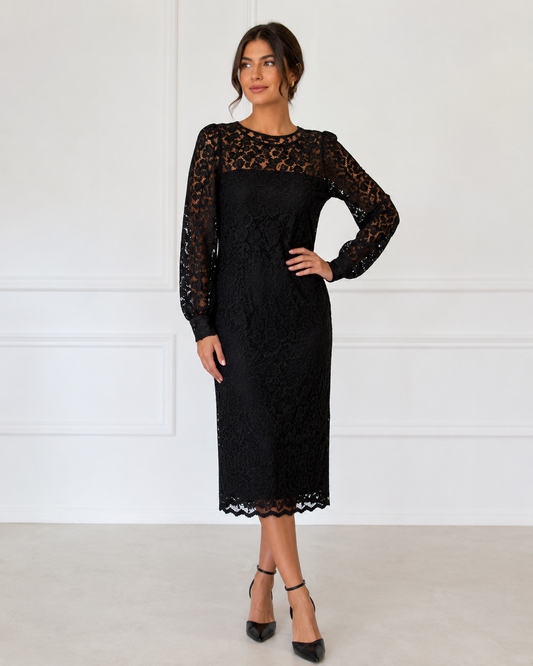 Vestido de encaje negro Karen Kane – Talla M/L