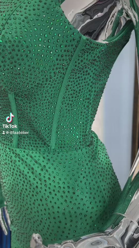 Vestido cristales corset